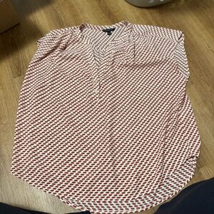 Banana Republic Geometric Red and White Blouse